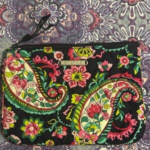 Vera Bradley large navy floral pouch